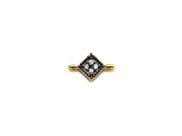 CZ Micro Pave Diamond Shape Connector Charm, CZ Pave Connector, 7x11mm, sku#Z780