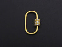 CZ Micro pave Oval Shape Clasp, CZ Pave Clasp, 15x24mm, sku#H202