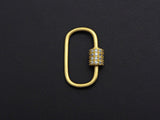 CZ Micro pave Oval Shape Clasp, CZ Pave Clasp, 15x24mm, sku#H202