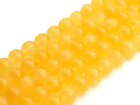 Quality Natural Yellow Calcite beads, 6mm/8mm/10mm/12mm Round Smooth Beads, Natural Gemstone Beads, 15.5" Full Strand, sku#U615