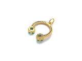 Gold/Silver Horse Shoe Shape Charm Pendant, 16x19mm, sku#F1119
