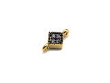CZ Micro Pave Diamond Shape Connector Charm, CZ Pave Connector, 7x11mm, sku#Z780