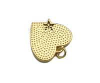 Clear Micro Pave CZ  Star On Enamel Heart Pendant with Gold Finish,Red Blue White Enamel Heart, Colorful Enamel Heart, 20x20mm, sku#LK164