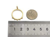 18K Gold Round Ring Shaped Pendant/Charm, Gold Ring Cubic Zirconia Pendant Charm,Earring Necklace Bracelet making findings, 18x21mm,sku#Y320