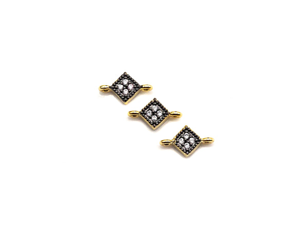 CZ Micro Pave Diamond Shape Connector Charm, CZ Pave Connector, 7x11mm, sku#Z780