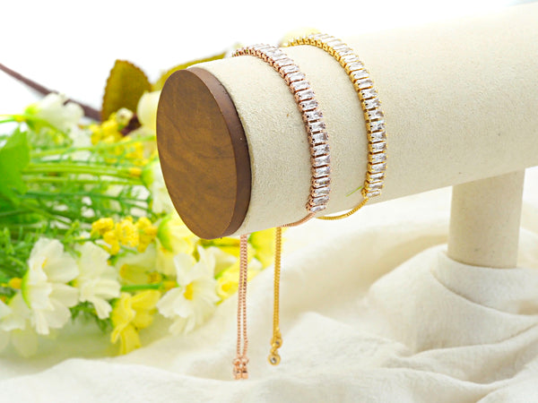 Baguette CZ Sliding adjustable bracelet SKU#Z679