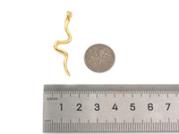 Dianty Snake Shape Pendant/Charm, Bracelet Necklace Cubic Snake Pendant Charm, Silver/Gold Tone,10x40mm,Sku#Z1256