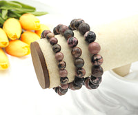 Rhodonite Stretchy Bracelet, Sku#EF36