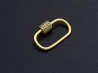 CZ Micro pave Oval Shape Clasp, CZ Pave Clasp, 15x24mm, sku#H202
