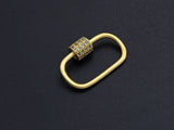 CZ Micro pave Oval Shape Clasp, CZ Pave Clasp, 15x24mm, sku#H202