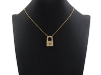 CZ Micro Pave Lock Shape Pendant, Dainty Gold Silver Lock Charm,Necklace Bracelet Charm Pendant, 16x26mm,Sku#F1256
