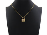 CZ Micro Pave Lock Shape Pendant, Dainty Gold Silver Lock Charm,Necklace Bracelet Charm Pendant, 16x26mm,Sku#F1256