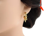 CZ Spike Huggie Earrings, Sku#J306