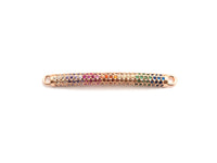 Rainbow CZ Micro Pave Bar Connector for Bracelet/Necklace, Link Connector, Spacer Connector, 3x36mm,sku#E432