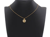 CZ Micro Pave Gold Mary on Mother-of-pearl Coin Pendant/Charm, Cubic Zirconia Pendant Charm, Religious Charm, 16x17mm,sku#Z748
