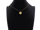 Pave Multi Stars Hammered Coin Pendant/Charm, Sku#L403
