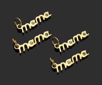 Micro Pave Mama Word Pendant/Charm, 18K Gold Filled Y477