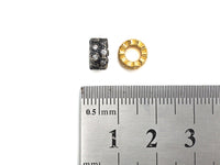 CZ Pave Big Hole beads, Cubic Zirconia Round Spacer Beads, European Large hole Bead, 5x8mm, sku#Z878