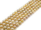 Mystic Plated Faceted Agate Beads,10mm/12mm, Plated Yellow Banded Agate Beads,15.5" Full Strand, SKU#UA176