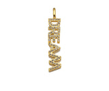 CZ Micro Pave Dream Word Pendant/Charm,Cubic Zirconia Charm, Necklace Bracelet Charm Pendant,6x34mm, Sku#Z1289