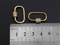 CZ Micro pave Oval Shape Clasp, CZ Pave Clasp, 15x24mm, sku#H202