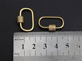 CZ Micro pave Oval Shape Clasp, CZ Pave Clasp, 15x24mm, sku#H202