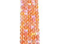 Matte Spectrolite Aura Quartz, Peach Color Aura Round 6mm/8mm/10mm/12mm beads, Manmade Moonstone, 15.5inch strand, SKU#U939