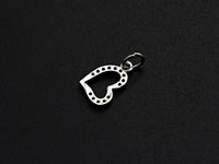 CZ Micro Pave Hollow out Heart Shape Pendant, Cubic Zirconia Pave Pendant, Fashion Jewelry Findings, 9x12mm, sku#Z830
