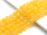 Quality Natural Yellow Calcite beads, 6mm/8mm/10mm/12mm Round Smooth Beads, Natural Gemstone Beads, 15.5" Full Strand, sku#U615