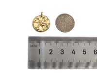 Pave Multi Stars Hammered Coin Pendant/Charm, Sku#L403