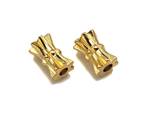 Dainty Hourglass shape Space Bead, Tube Beads, Jewelry Findings, Gold Bracelet Beads,4x6mm, sku#Y321