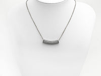 Rhodium CZ Micro Pave Half Full Pave Tube, Antique Silver Tone, Cubic Zirconia Pave Separator Tube Beads,39x10mm,sku#X128