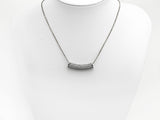 Rhodium CZ Micro Pave Half Full Pave Tube, Antique Silver Tone, Cubic Zirconia Pave Separator Tube Beads,39x10mm,sku#X128