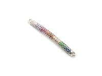 Rainbow CZ Micro Pave Bar Connector for Bracelet/Necklace, Link Connector, Spacer Connector, 3x36mm,sku#E432