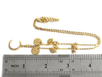 Gold Moon Star Eye Charm Necklace, sku#Z723