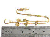 Gold Moon Star Eye Charm Necklace, sku#Z723