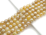 Mystic Plated Faceted Agate Beads,10mm/12mm, Plated Yellow Banded Agate Beads,15.5" Full Strand, SKU#UA176