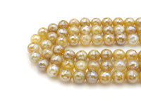 Mystic Plated Faceted Agate Beads,10mm/12mm, Plated Yellow Banded Agate Beads,15.5" Full Strand, SKU#UA176