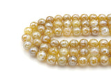 Mystic Plated Faceted Agate Beads,10mm/12mm, Plated Yellow Banded Agate Beads,15.5" Full Strand, SKU#UA176