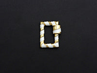 Colorful Enamel Pave Rectangle Shape Clasp, Carabiner Clasp, 15x19mm, sku#H249