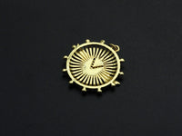 CZ Micro Pave Medallion Wing Pendant/Charm, 25x26mm, Sku#FH22