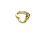 Clear CZ Micro pave Heart Shape Clasp, CZ Pave Heart Clasp, 18K Matte Gold Carabiner Clasp, heart clasp, 18mm, sku#H203