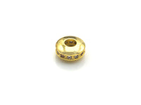 Big Hole CZ Pave Big Hole Spacer beads, Cubic Zirconia Spacer Beads, European Large hole Bead, 4x8mm, sku#Z879