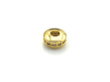 Big Hole CZ Pave Big Hole Spacer beads, Cubic Zirconia Spacer Beads, European Large hole Bead, 4x8mm, sku#Z879