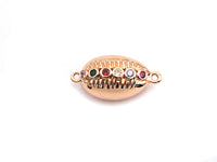 Colorful CZ Micro Pave Cowrie Shell Shape Connector for Bracelet/Necklace,Box Connector, 11x22x8mm,sku#E469