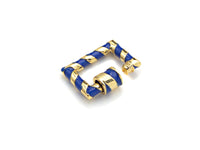 Colorful Enamel Pave Rectangle Shape Clasp, Carabiner Clasp, 15x19mm, sku#H249