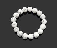 Matt White Howlite Stretchy Bracelet, Sku#EF38