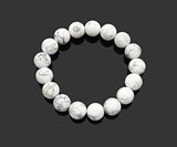 Matt White Howlite Stretchy Bracelet, Sku#EF38