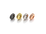 Big Hole CZ Pave Big Hole Spacer beads, Cubic Zirconia Spacer Beads, European Large hole Bead, 4x8mm, sku#Z879