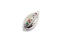 Colorful CZ Micro Pave Cowrie Shell Shape Connector for Bracelet/Necklace,Box Connector, 11x22x8mm,sku#E469